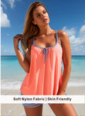 Nautical Stripe Accent Flowy Tankini Set