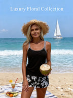 Daisy Print Tankini with Boyshorts