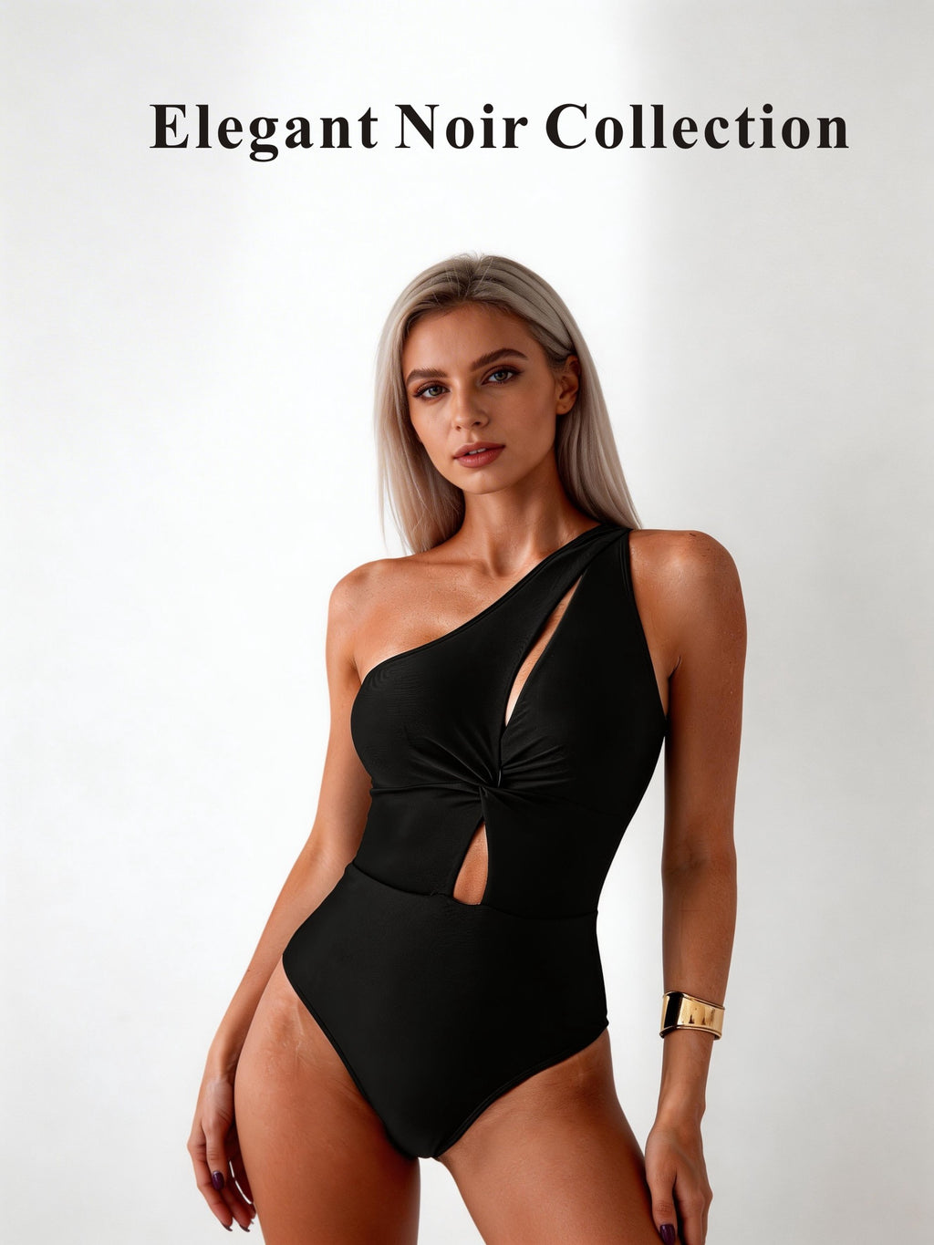 Minimalist Ribbed One-Shoulder Bathing Suit