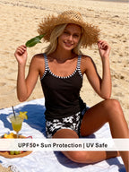 Daisy Print Tankini with Boyshorts