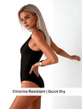 Minimalist Ribbed One-Shoulder Bathing Suit