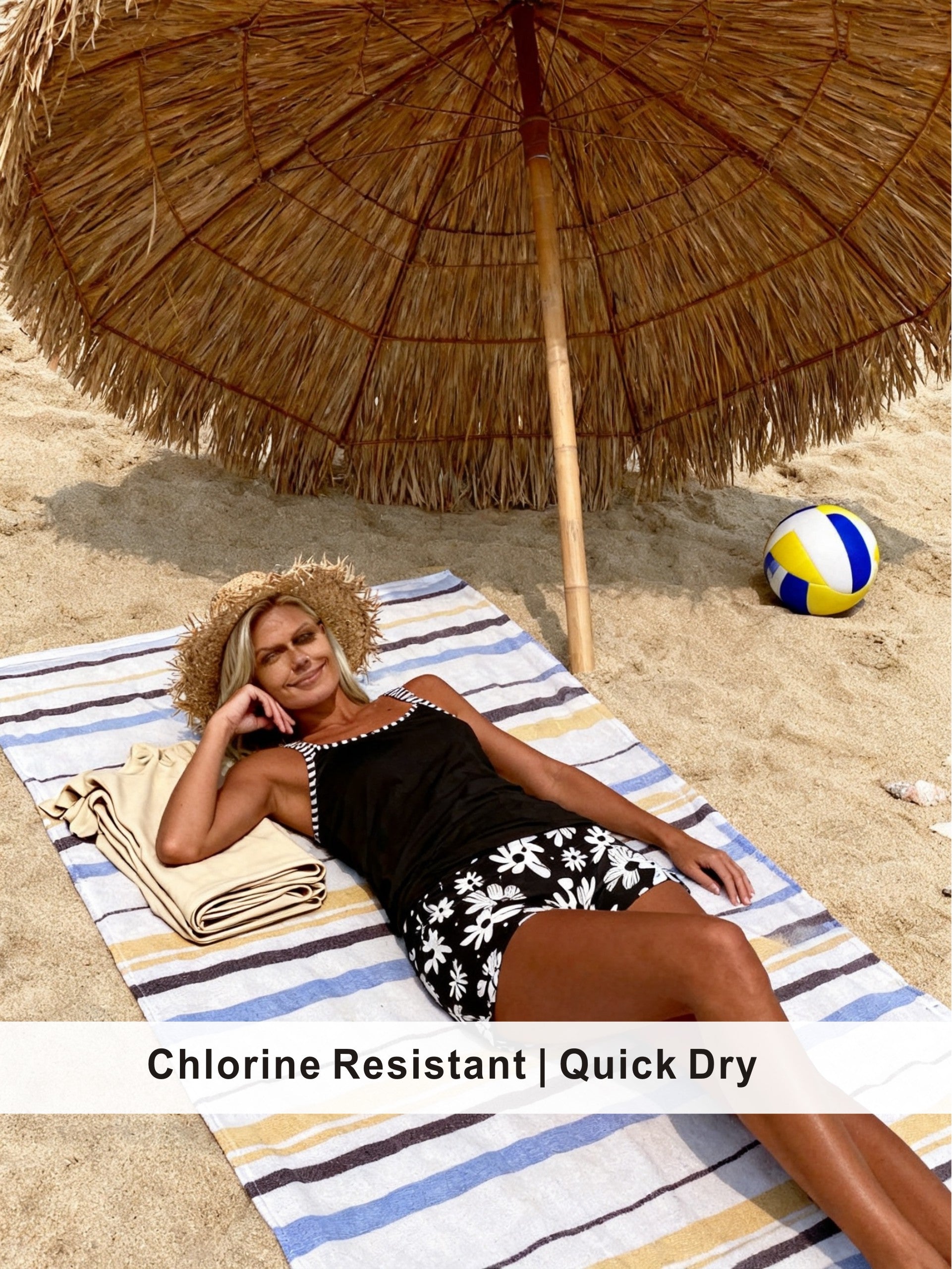 Daisy Print Tankini with Boyshorts