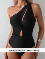 Minimalist Ribbed One-Shoulder Bathing Suit