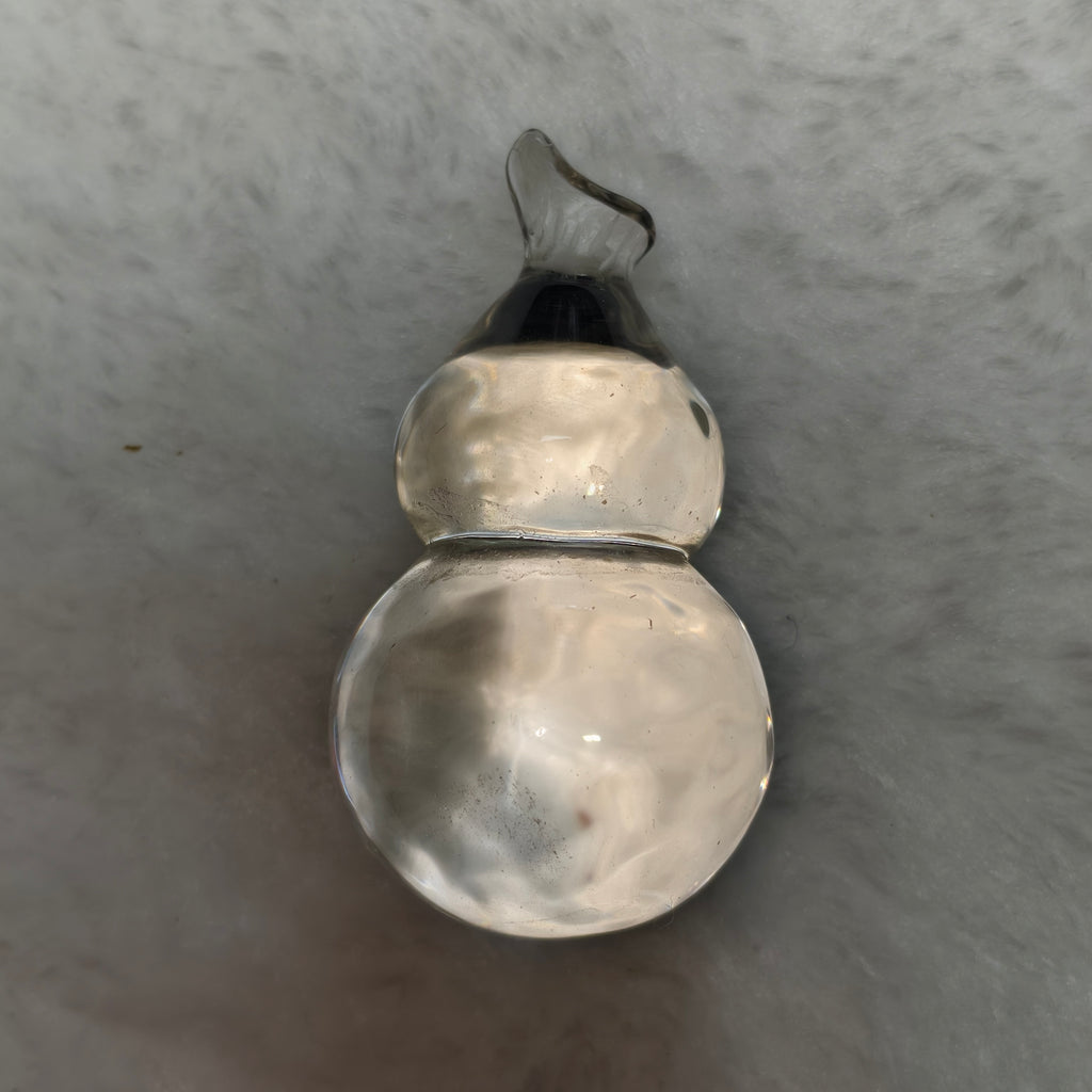 Natural Clear Quartz Gourd Pendant, Hand Carved Crystal Hulu Amulet Necklace, Oriental Feng Shui Lucky Charm Jewelry