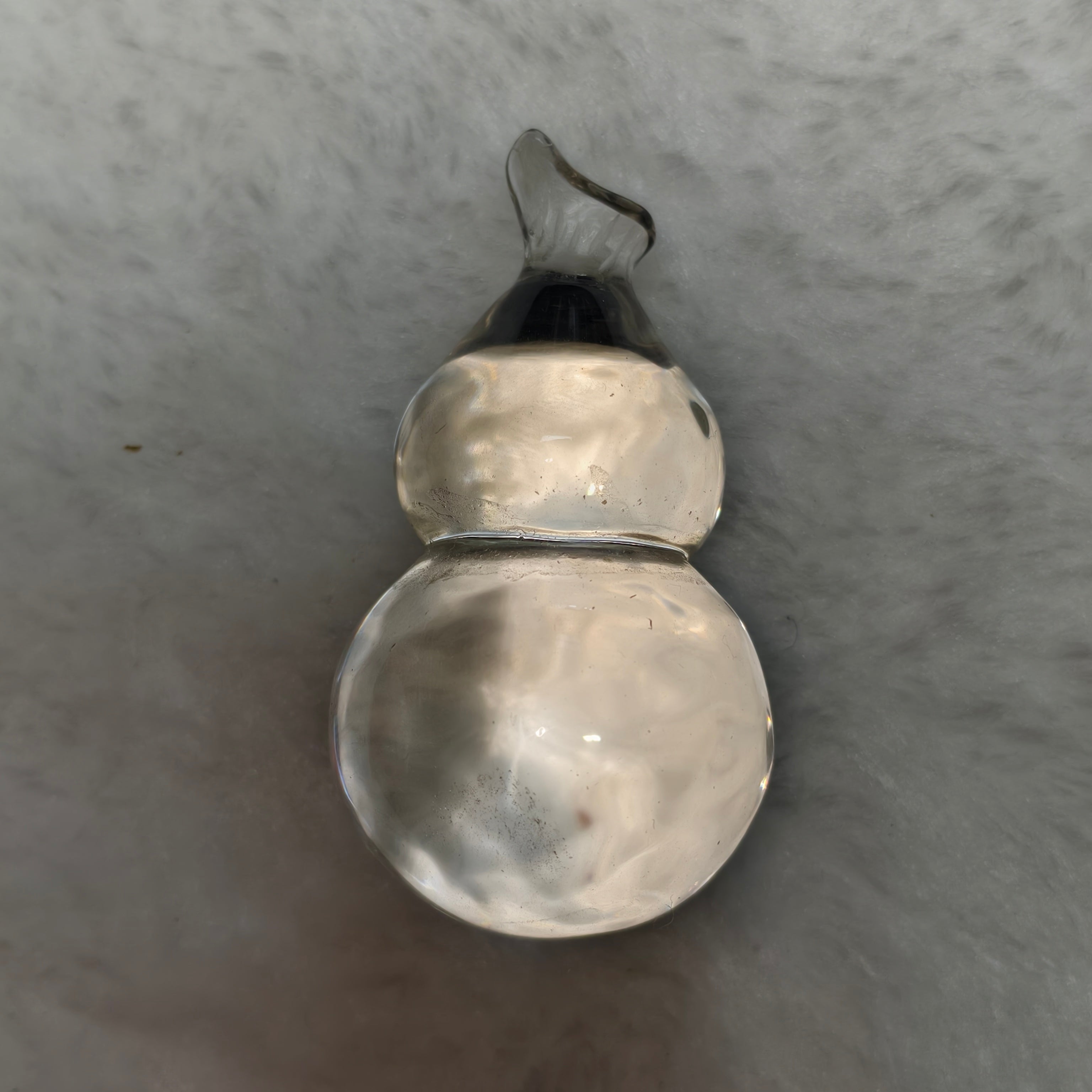 Natural Clear Quartz Gourd Pendant, Hand Carved Crystal Hulu Amulet Necklace, Oriental Feng Shui Lucky Charm Jewelry