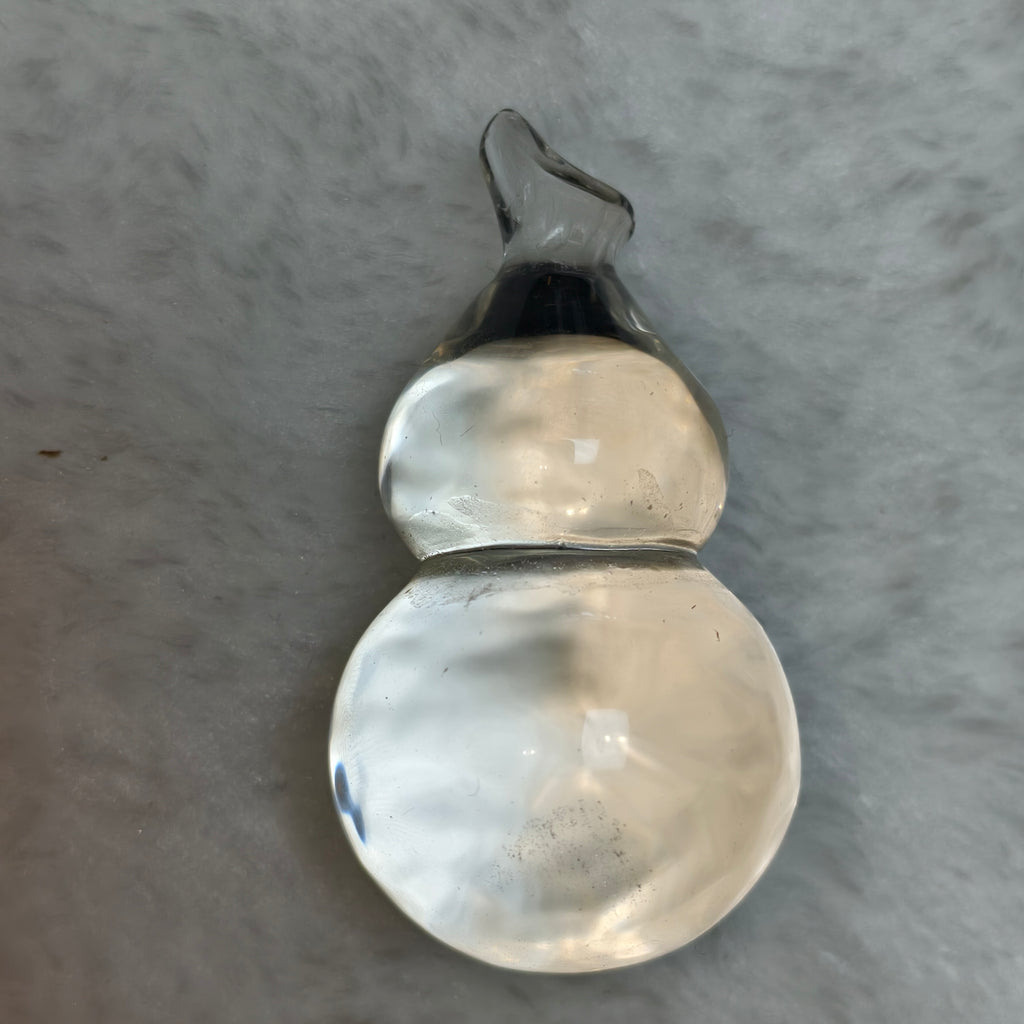 Natural Clear Quartz Gourd Pendant, Hand Carved Crystal Hulu Amulet Necklace, Oriental Feng Shui Lucky Charm Jewelry