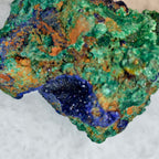 Natural Azurite Malachite Raw Mineral Specimen, Blue Azurite Crystal Cluster with Fibrous Malachite Healing Collectible Stone