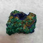 Natural Azurite Malachite Raw Mineral Specimen, Blue Azurite Crystal Cluster with Fibrous Malachite Healing Collectible Stone