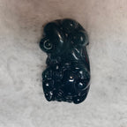 Natural Dark Green Jadeite Pixiu Pendant, Hand‑Carved Chinese Wealth Protection Amulet Charm