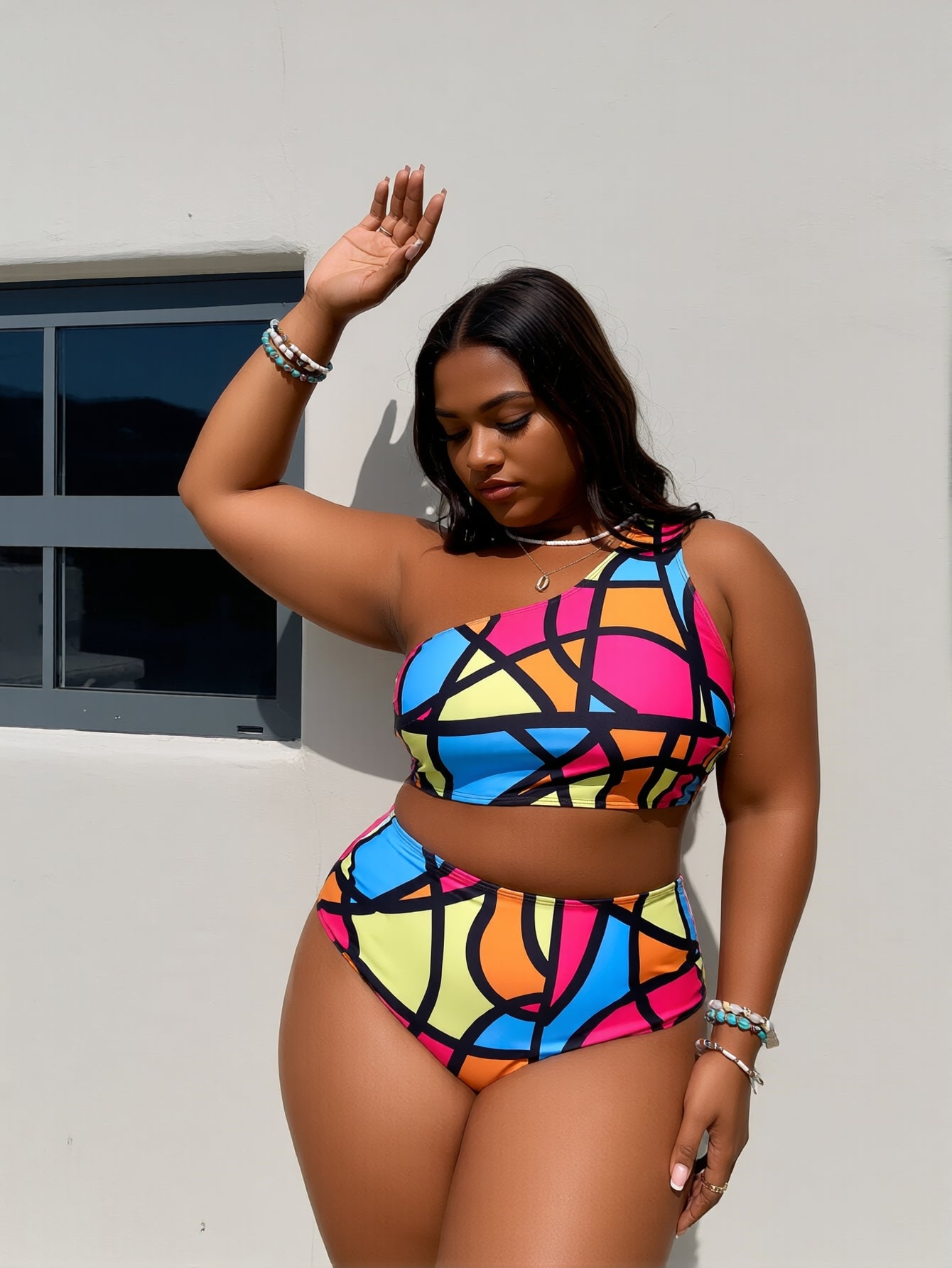 One Shoulder High Waist Bikini That Flatters All Curves