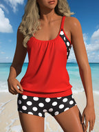 Retro Polka Dot Tankini Swimsuit UPF50+ High Elasticity Skin-Friendly Bathing Suit