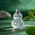 Natural Clear Quartz Gourd Figurine, Feng Shui Calabash Healing Crystal Ornament, Reiki Energy Stone Home Desk Decor Good Luck Charm Gift