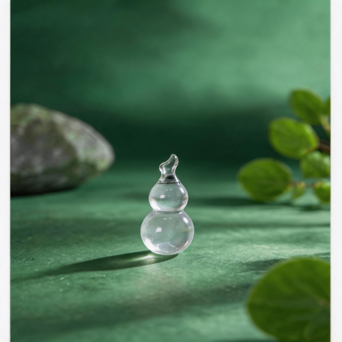Natural Clear Quartz Gourd Figurine, Feng Shui Calabash Healing Crystal Ornament, Reiki Energy Stone Home Desk Decor Good Luck Charm Gift