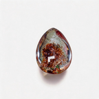 Natural Multi‑Color Phantom Quartz Teardrop Pendant, Lodolite Garden Landscape Inclusion Crystal Cabochon for Jewelry Making & Spiritual Healing